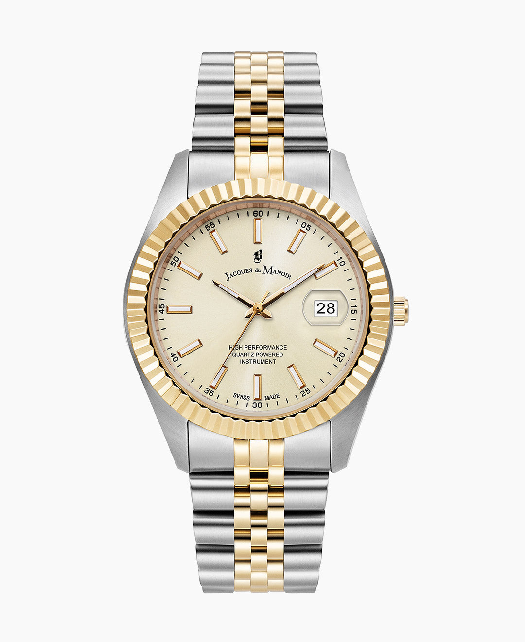 Inspiration Business 40mm Three-hands Date Two-tone Champagne dial Stainless steel swiss watch