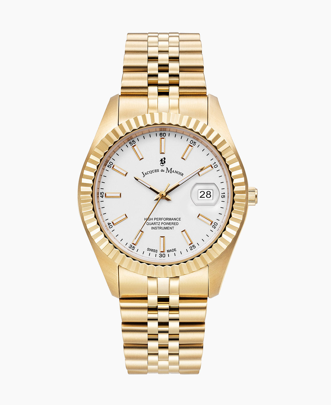 Inspiration Business 40mm Three-hands Date Gold-tone White dial Stainless steel swiss watch