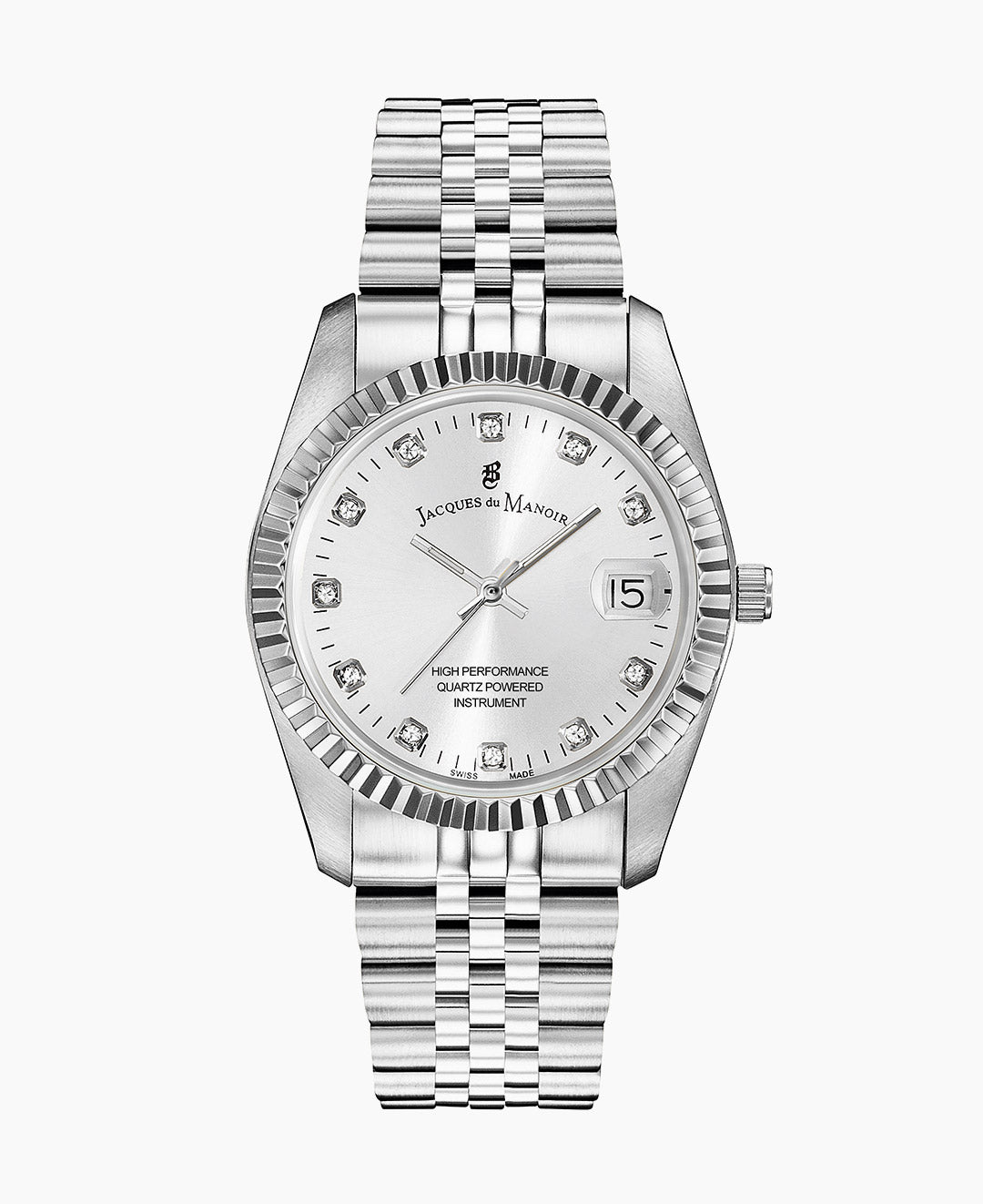 Inspiration Elegance 36MM Three-hands Date Silver-tone Silver dial Stainless steel swiss watch