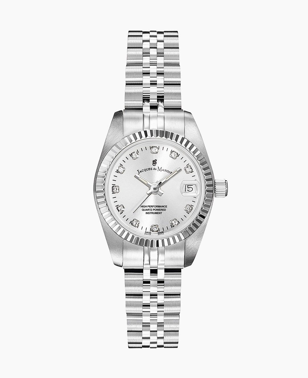 Inspiration Elegance 26MM Three-hands Date Silver-tone Silver dial Stainless steel swiss watch