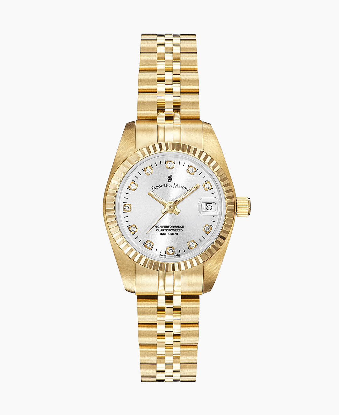 Inspiration Elegance 26MM Three-hands Date Gold-tone Silver dial Stainless steel swiss watch