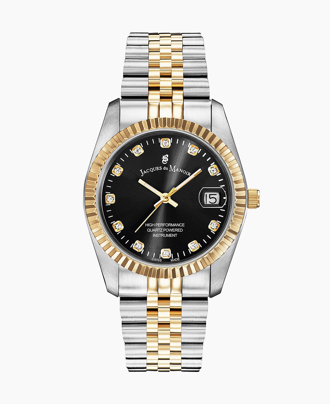 Inspiration Elegance 36MM Three-hands Date Two-tone Black dial Stainless steel swiss watch