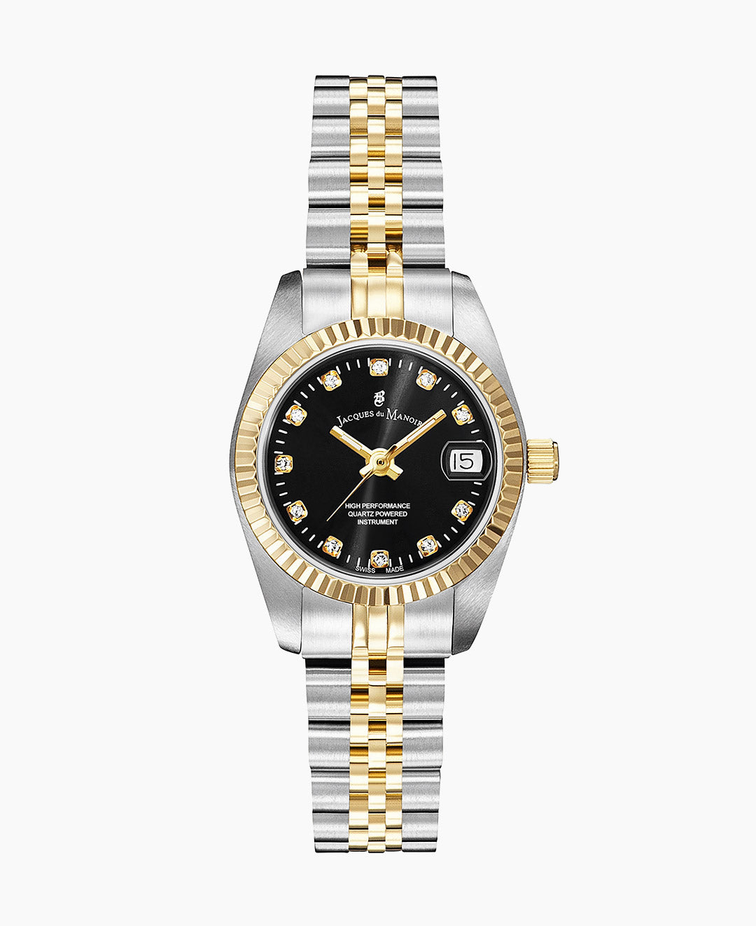 Inspiration Elegance 26MM Three-hands Date Two-tone Black dial Stainless steel swiss watch