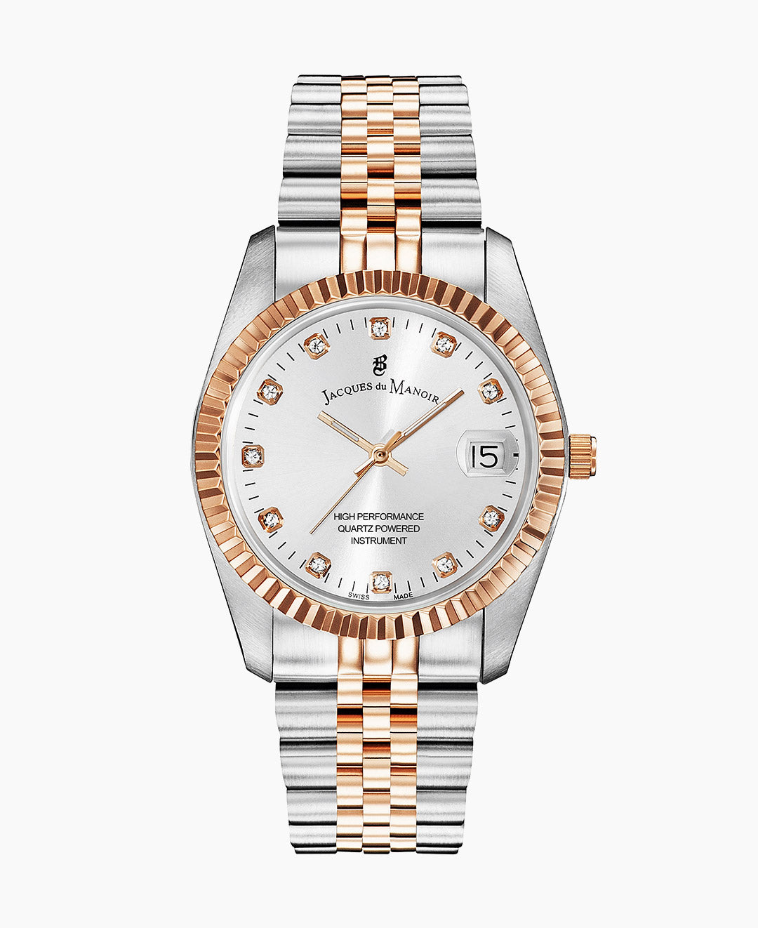 Inspiration Elegance 36MM Three-hands Date Two-tone Silver dial Stainless steel swiss watch