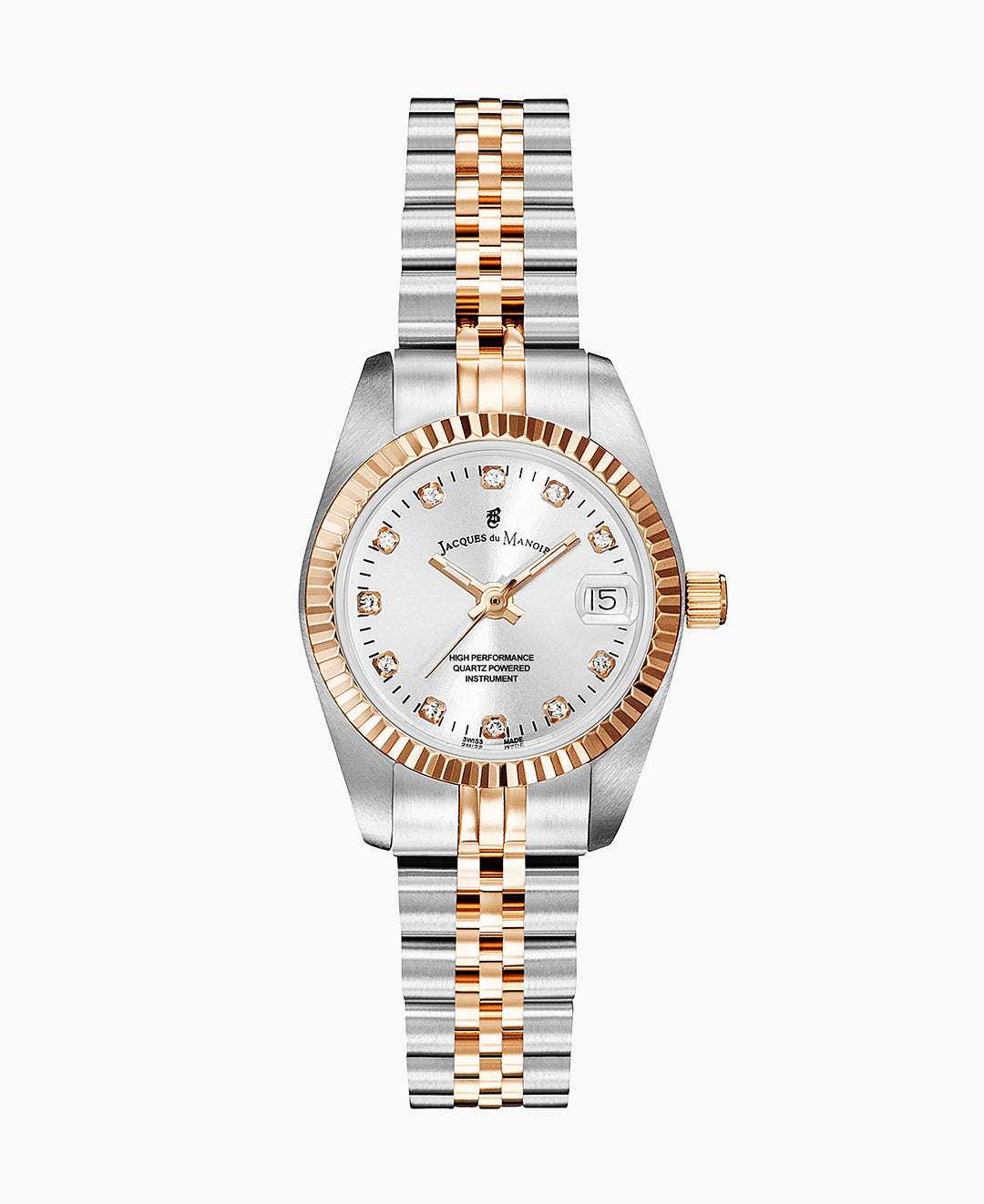 Inspiration Elegance 26MM Three-hands Date Two-tone Silver dial Stainless steel swiss watch