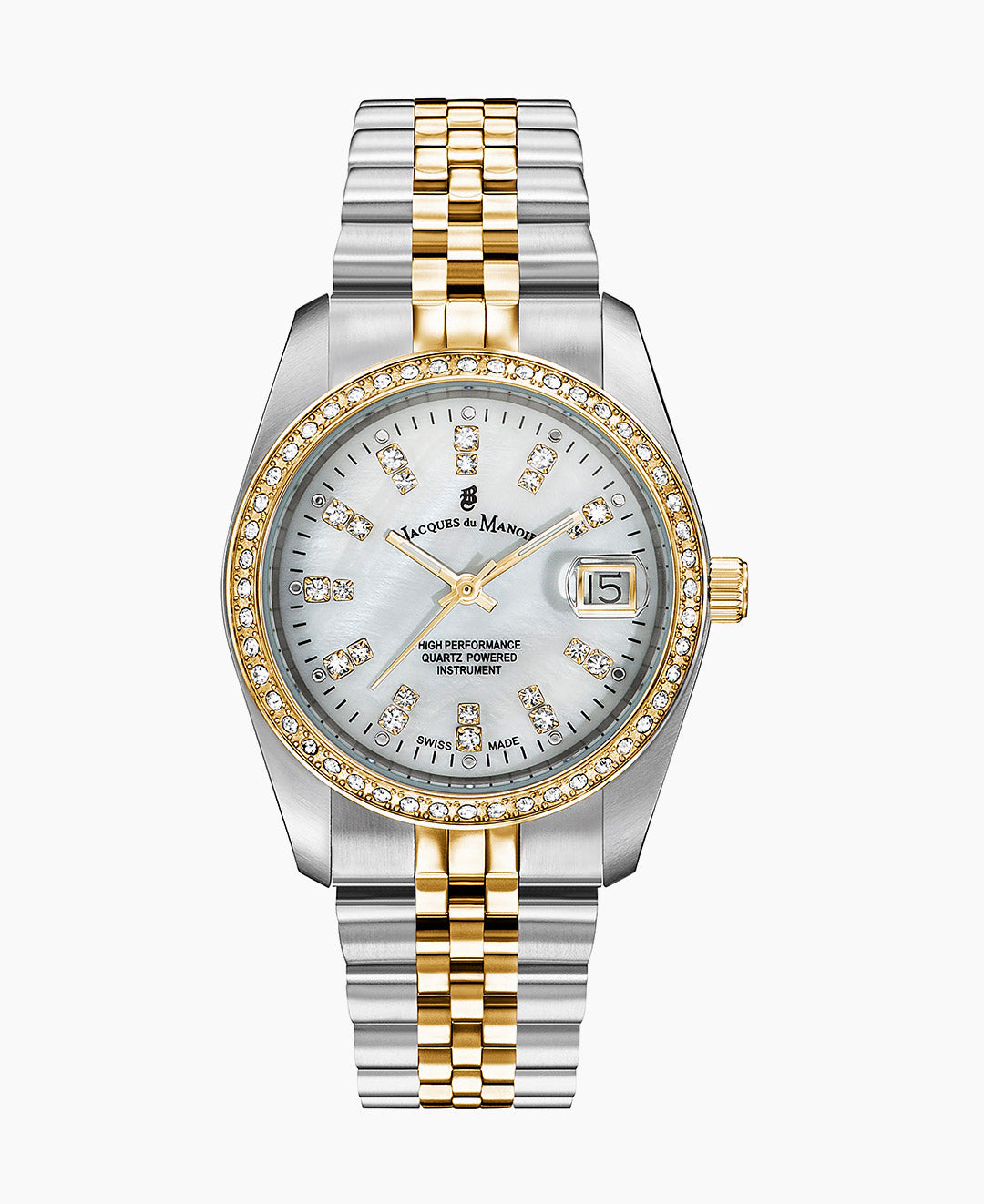 Inspiration Elegance 36MM Three-hands Date Two-tone White dial Stainless steel swiss watch