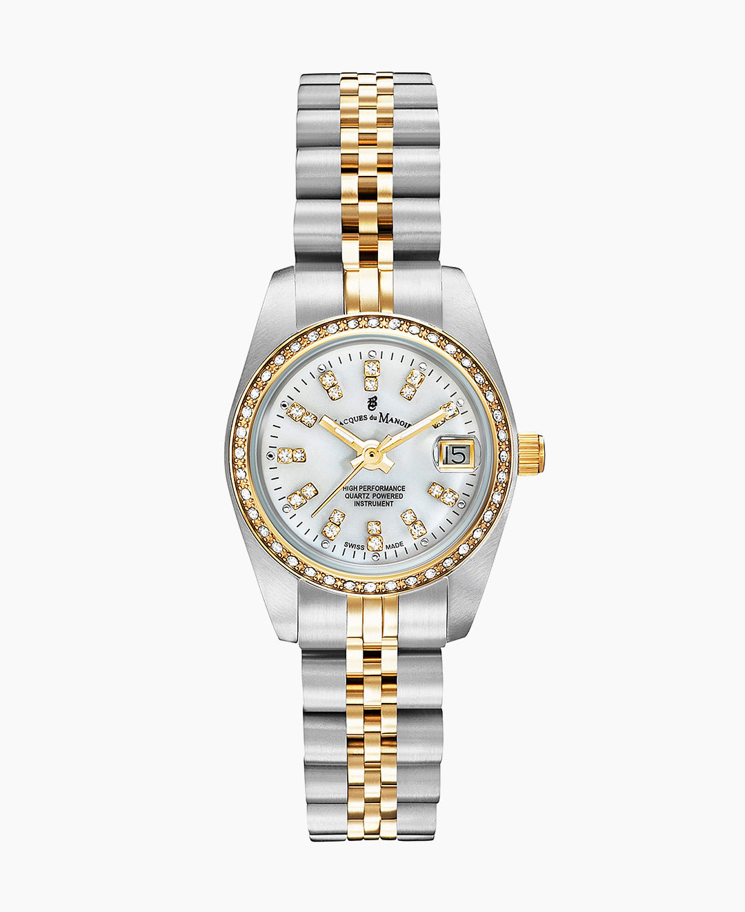 Inspiration Elegance 26MM Three-hands Date Two-tone White dial Stainless steel swiss watch