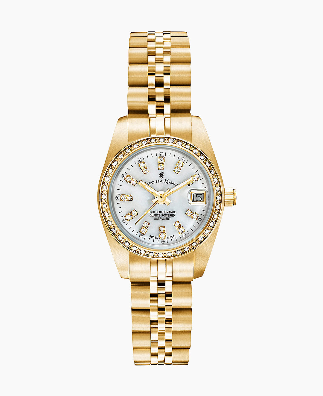 Inspiration Elegance 26MM Three-hands Date Gold-tone White dial Stainless steel swiss watch