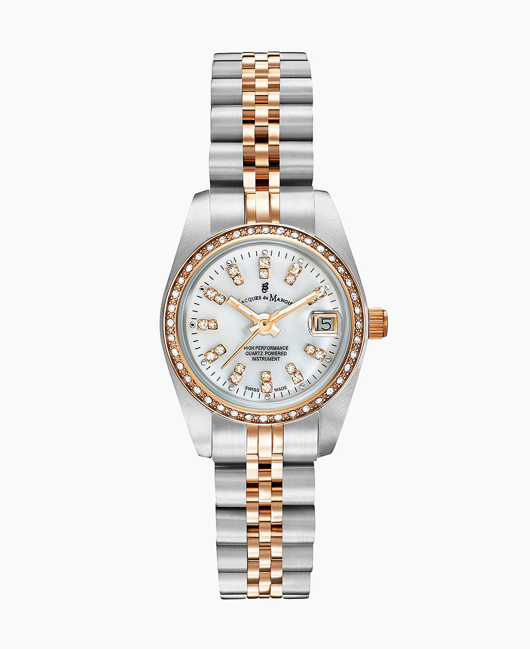 Inspiration Elegance 26MM Three-hands Date Two-tone White dial Stainless steel swiss watch