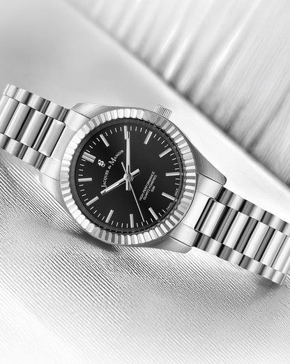 Inspiration Prime 31mm Three-hands Silver-tone Black dial Stainless steel swiss watch