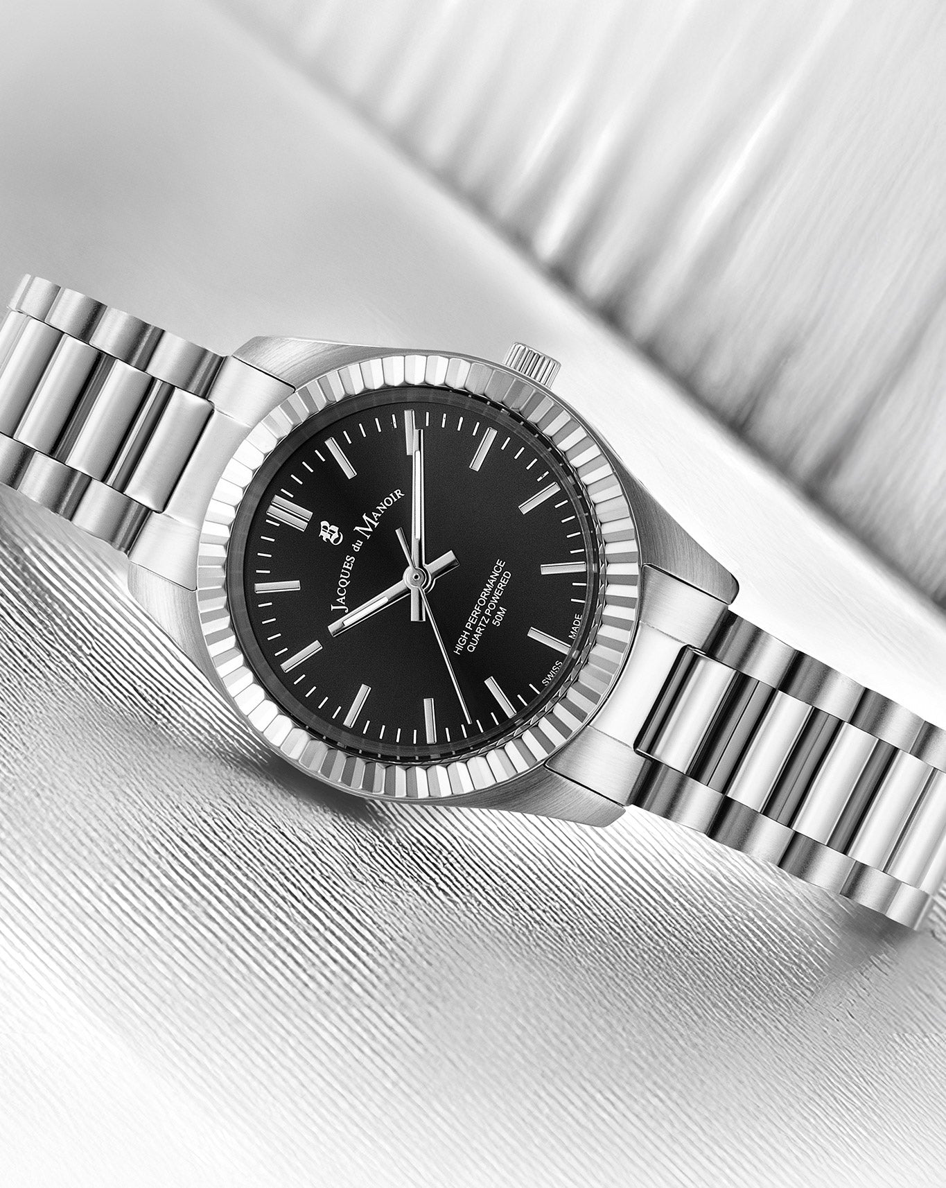 Inspiration Prime 31mm Three-hands Silver-tone Black dial Stainless steel swiss watch