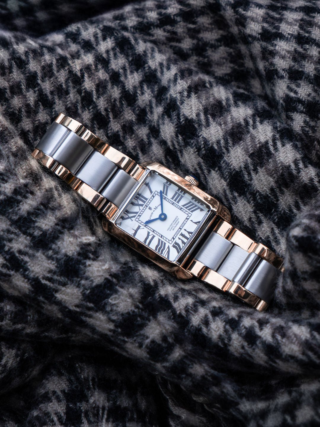 Emily 22x19mm Two-hands Two-tone White dial Stainless steel swiss watch