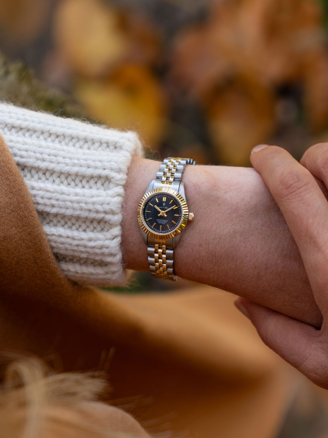 Mini Inspiration 22mm Two-Hand Silver-Gold Black dial Stainless