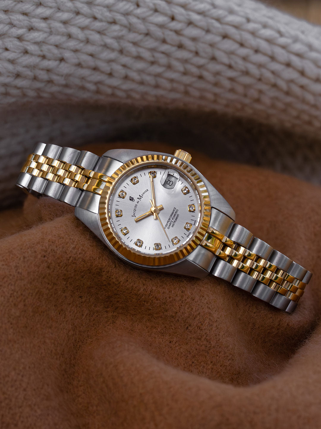 Inspiration Elegance 26MM Three-hands Date Two-tone Silver dial Stainless steel swiss watch