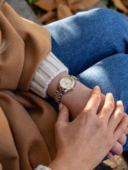 Inspiration Elegance 26MM Three-hands Date Two-tone Silver dial Stainless steel swiss watch