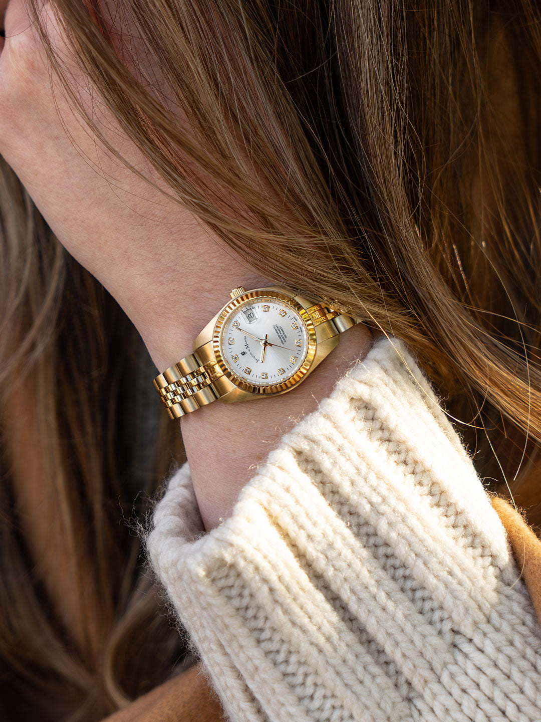 Inspiration  Elegance 26MM Three-hands Date Gold-tone Silver dial Stainless steel swiss watch