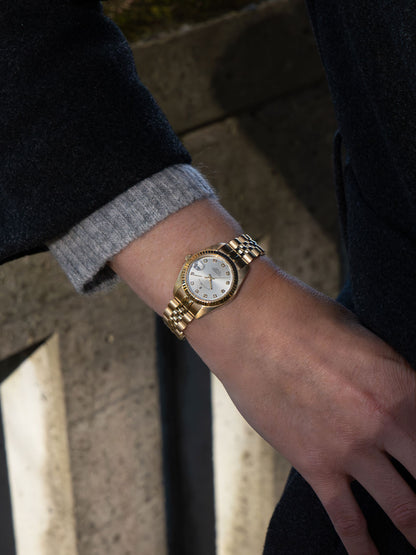 Inspiration  Elegance 26MM Three-hands Date Gold-tone Silver dial Stainless steel swiss watch