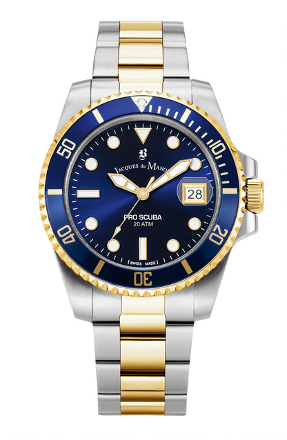 PRO SCUBA 43 Three-hands Date Two-tone Blue dial Stainless steel swiss watch