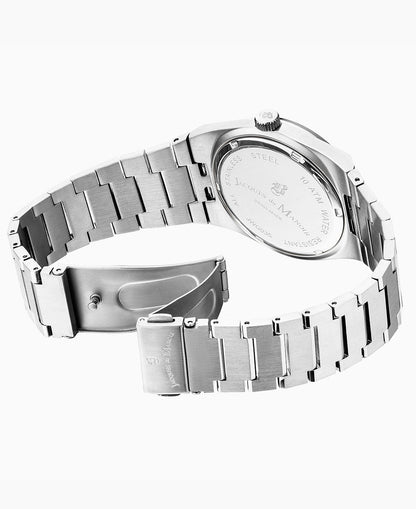 Horizon Gents 41mm Three-hands Date Silver-tone Blue dial Stainless steel swiss watch