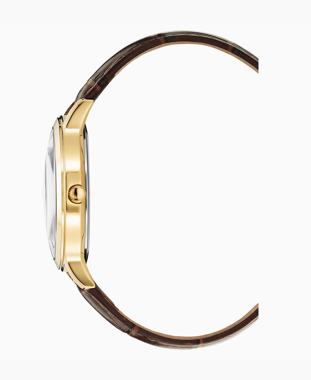 Genesis Gents 38mm Three-hands Date Brown-tone Gold dial Leather strap swiss watch