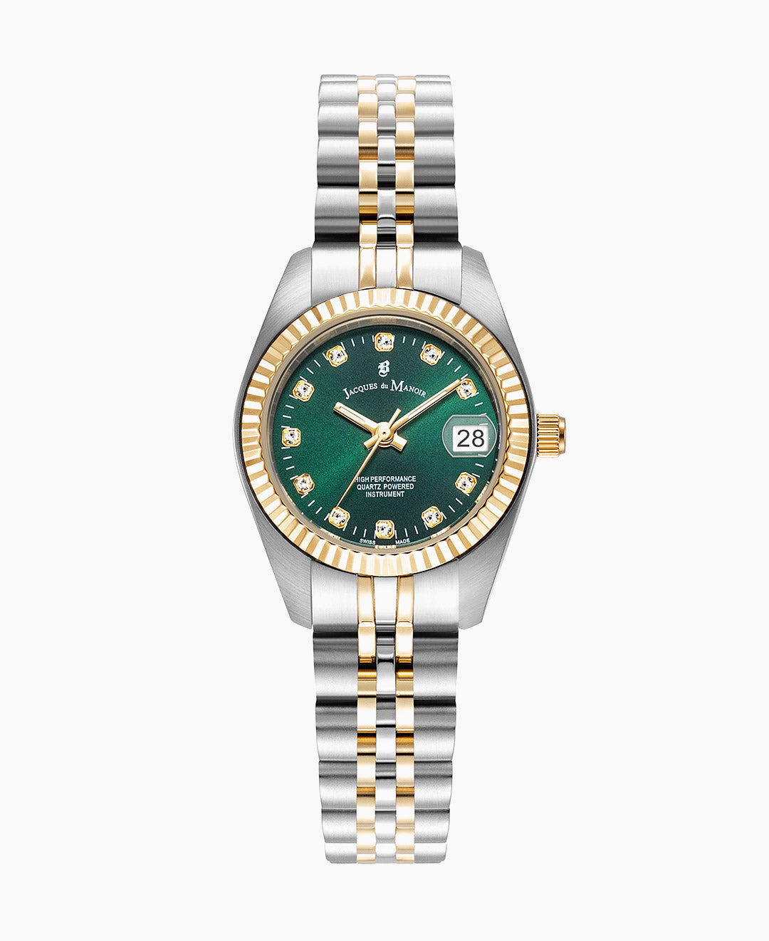 Inspiration  Elegance 26MM Three-hands Date Two-tone Green dial Stainless steel swiss watch