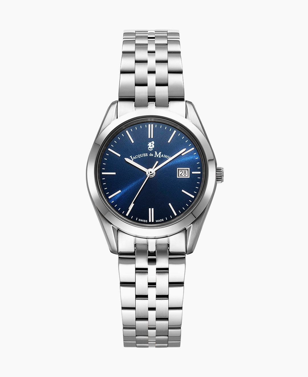 Anfibio 30mm Three-hands Date Silver-tone Blue dial Stainless steel swiss watch
