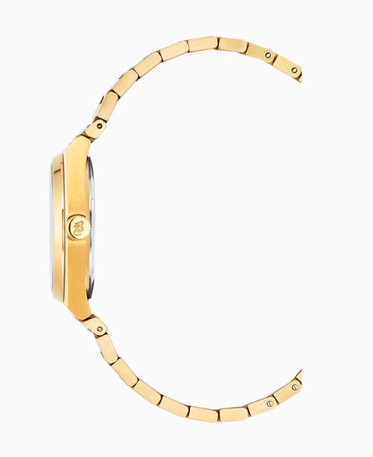 Horizon Ladies 31mm Three-hands Date Gold-tone Black dial Stainless steel swiss watch