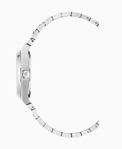 Horizon Ladies 31mm Three-hands Date Silver-tone Black dial Stainless steel swiss watch