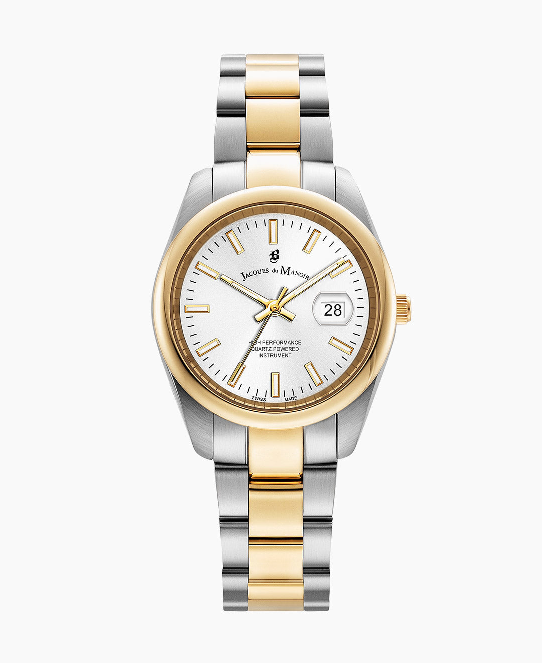 Allure 32mm Three-hands Date Two-tone White dial Stainless steel swiss watch