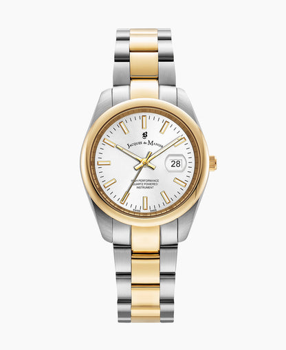 Allure 32mm Three-hands Date Two-tone White dial Stainless steel swiss watch