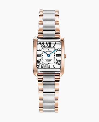 Emily 22x19mm Two-hands Two-tone White dial Stainless steel swiss watch
