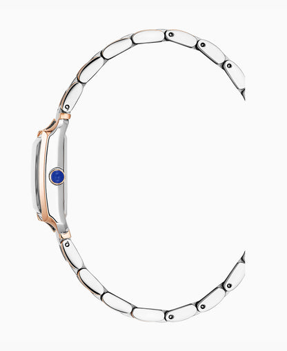 Emily 22x19mm Two-hands Two-tone White dial Stainless steel swiss watch