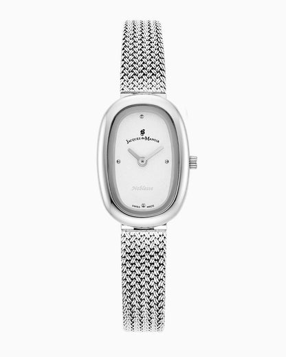 Noblesse 20x28.5mm Two-hands Silver-tone White dial Stainless steel swiss watch