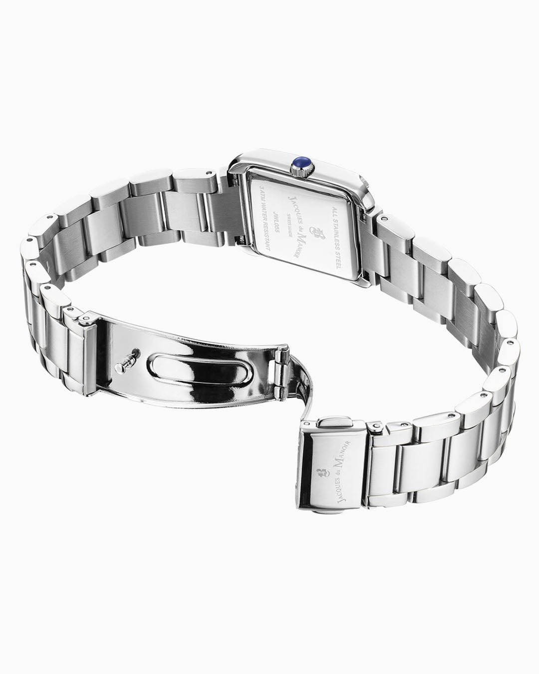 Emily 22x19mm Two-hands Silver-tone White dial with Stones Stainless steel swiss watch