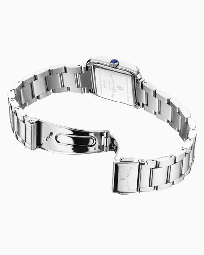 Emily 22x19mm Two-hands Silver-tone White dial with Stones Stainless steel swiss watch