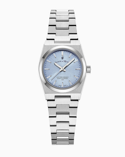 Horizon Ladies 25mm Three-hands Silver-tone Lightblue dial Stainless steel swiss watch