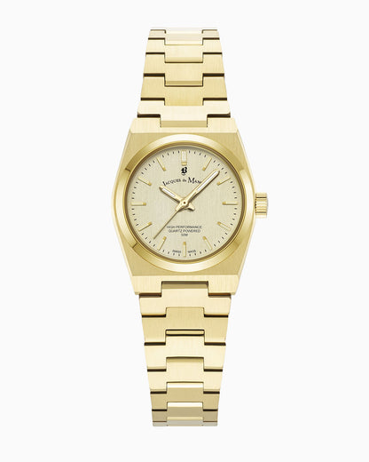 Horizon Ladies 25mm Three-hands Gold-tone Champagne dial Stainless steel swiss watch