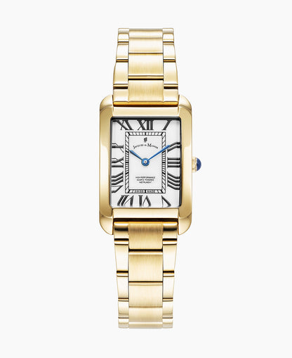 Emily 23x35mm Two-hands Gold-tone White dial Stainless steel swiss watch