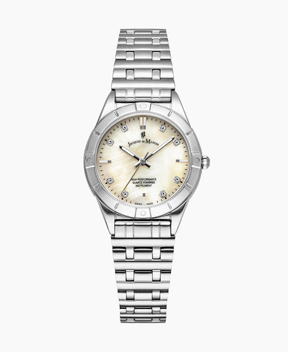 Leonie 29mm Three-hands Silver-tone White dial Stainless steel swiss watch