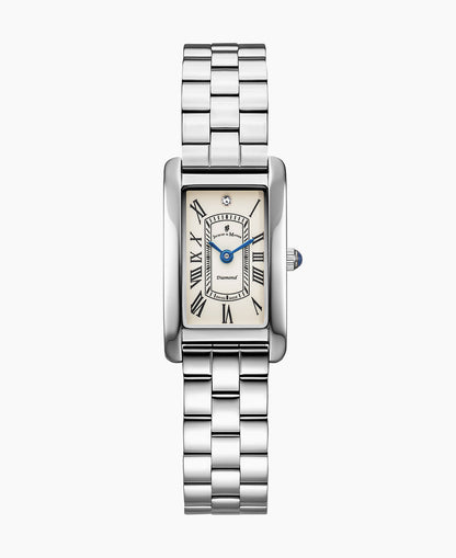 Lily Diamond 18x33mm Two-hands Silver-tone Silver Dial Stainless steel swiss watch