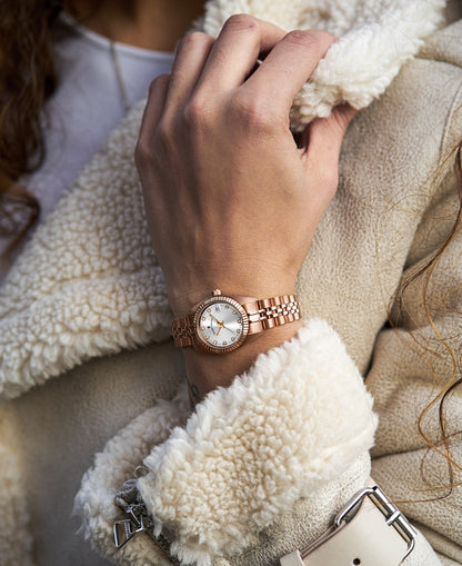 Inspiration Elegance 26MM Three-hands Date Rosegold-tone Silver dial Stainless steel swiss watch