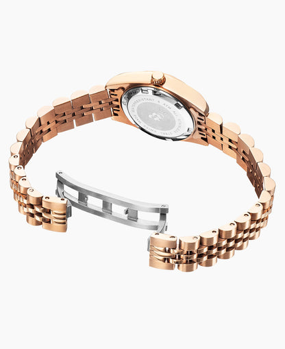 Inspiration Elegance 26MM Three-hands Date Rosegold-tone Silver dial Stainless steel swiss watch