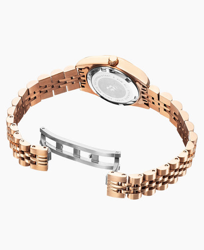 Inspiration Elegance  26MM Three-hands Date Rosegold-tone Brown dial Stainless steel swiss watch