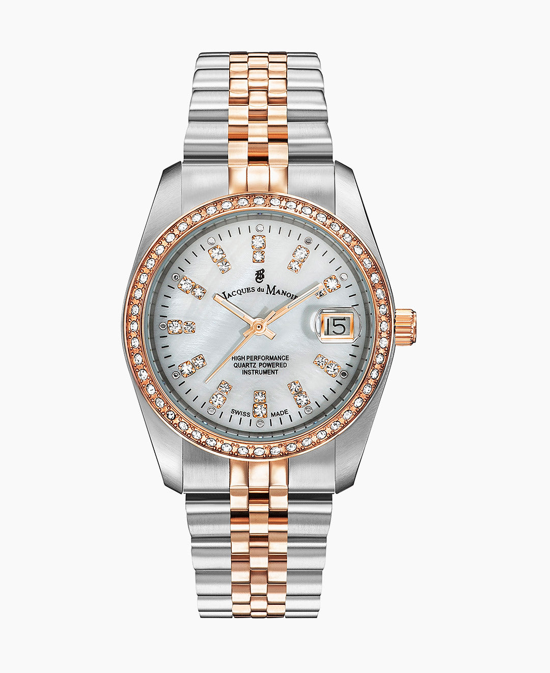 Inspiration Elegance 36MM Three-hands Date Two-tone White dial Stainless steel swiss watch