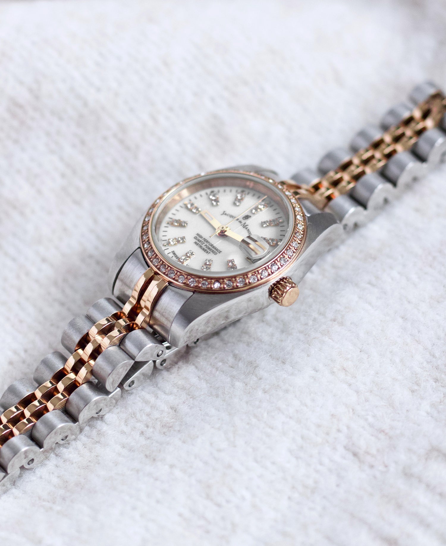 Inspiration Elegance 26MM Three-hands Date Two-tone White dial Stainless steel swiss watch