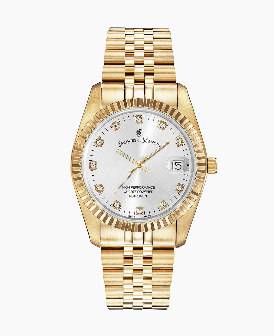 Inspiration Elegance 36MM Three-hands Date Gold-tone Silver dial Stainless steel swiss watch