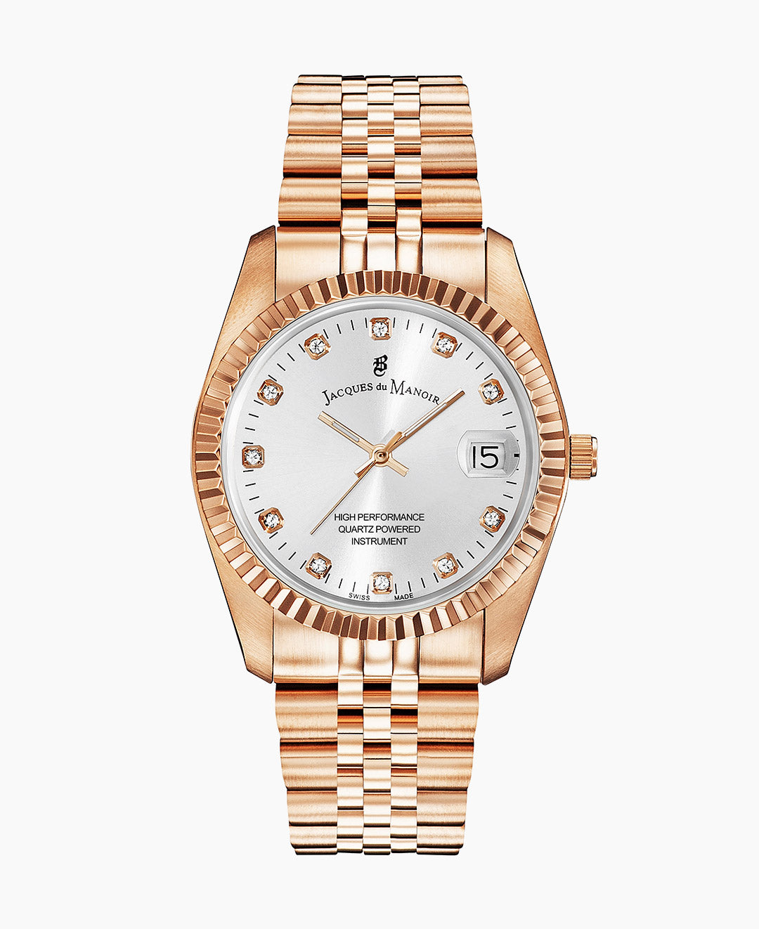 Inspiration Elegance 36MM Three-hands Date Rosegold-tone Silver dial Stainless steel swiss watch