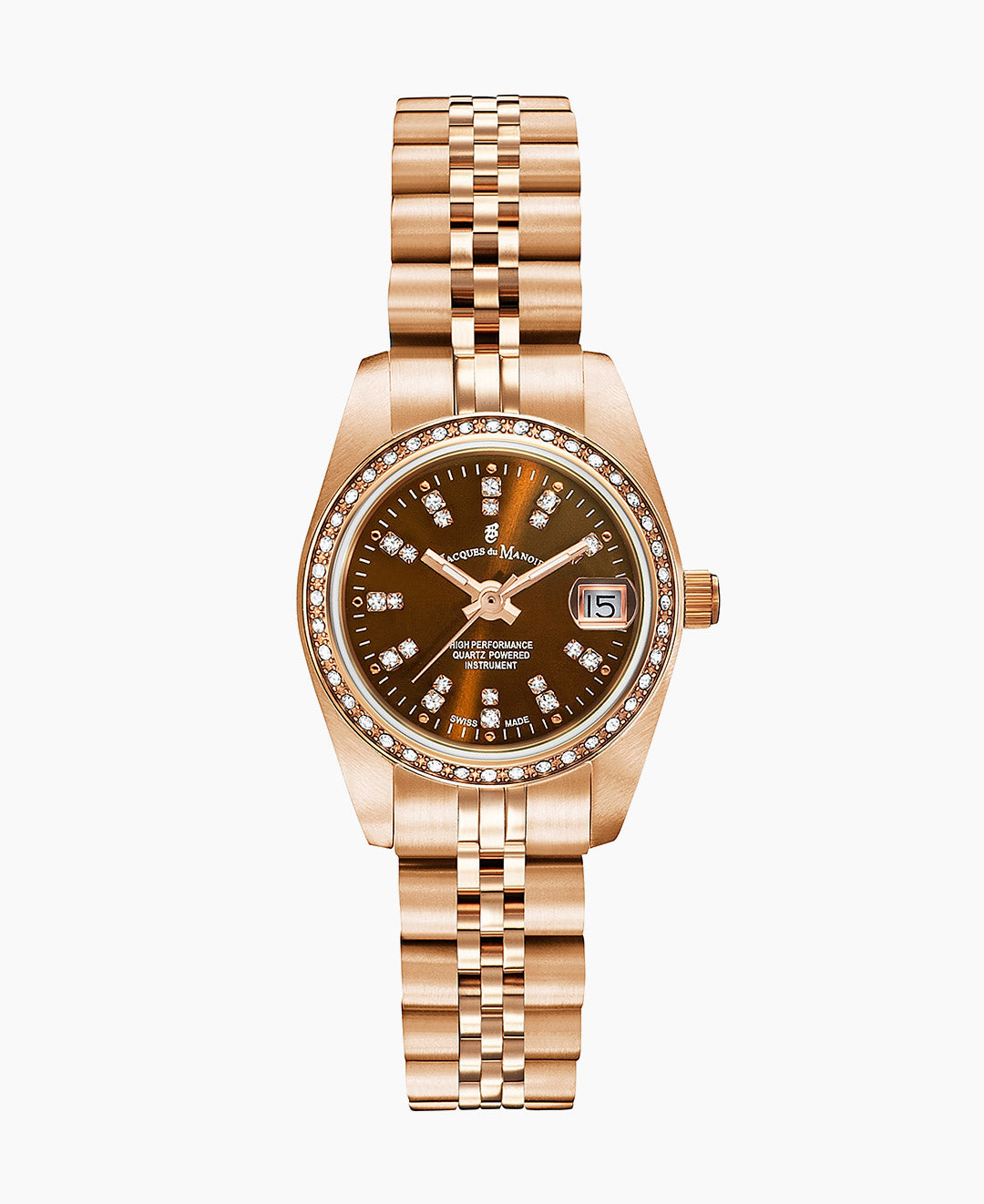 Inspiration Elegance  26MM Three-hands Date Rosegold-tone Brown dial Stainless steel swiss watch