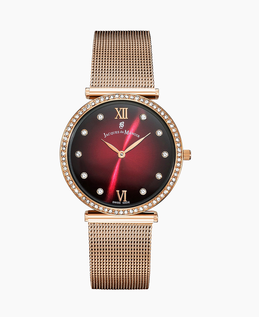 Cocktail Rosegold-tone Burgundy dial Rosegold-plated stainless steel swiss watch (Copy)